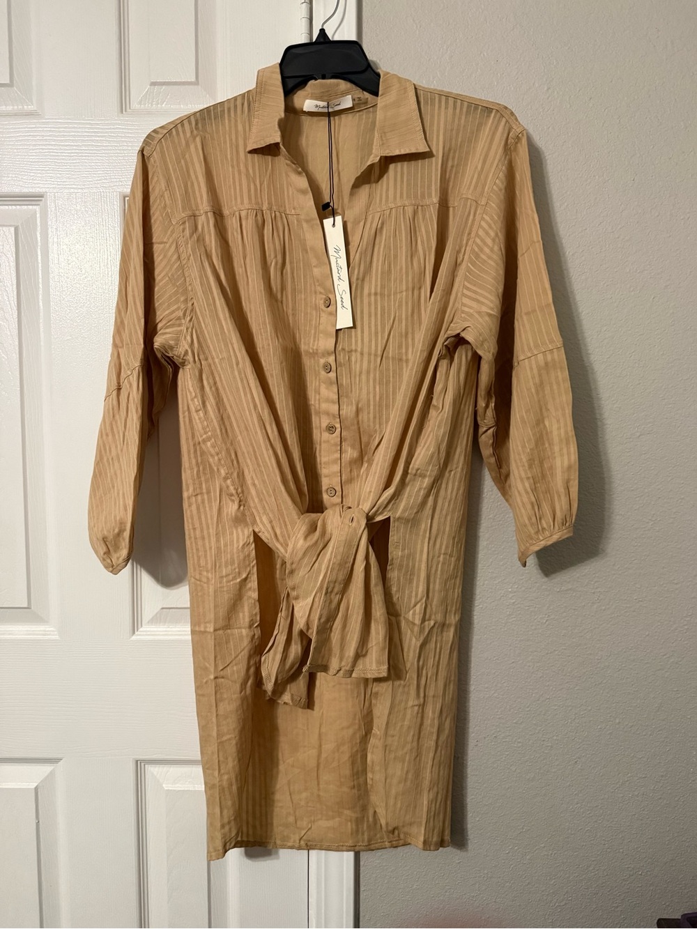 Light Tan Button-Up Shirt Dress or
Cover Up